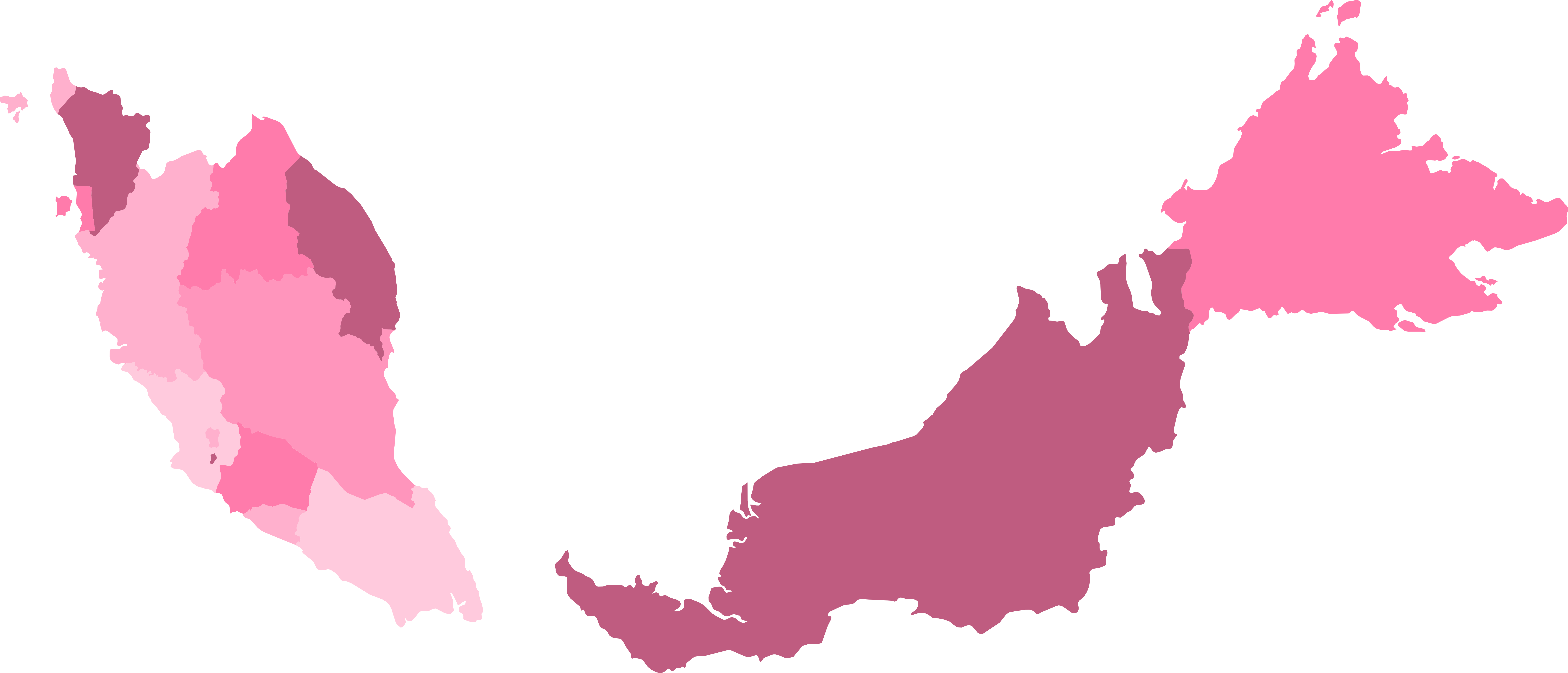 Map of Malaysia by state